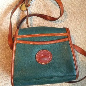 Authentic Dooney & Bourke hunter green/tan purse